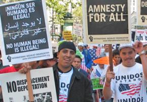 Marching for immigrant rights in San Francisco in 2007