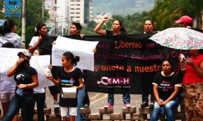 Protesting the coup government in Tegucigalpa