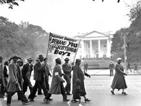 A communist-led march on Washington demanding justice for the Scottsboro Boys in 1933