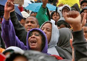 A mass protest in New York City