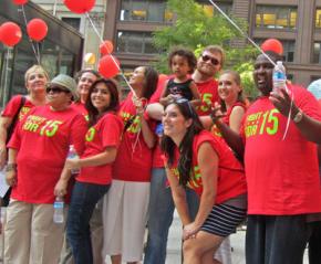 Fight for 15 strikers rally in Chicago