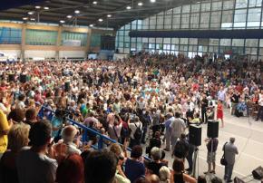 A rally called by the Left Platform drew 2,500 people in Athens