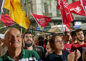 Supporters of Popular Unity rally ahead of the elections