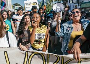 Marching through Oakland on May Day