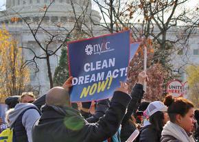 Protesters rally outside the U.S. Capitol in defense of DACA