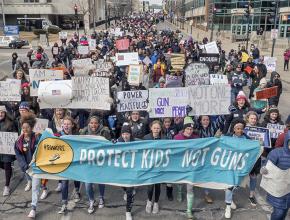 Students pour into the streets of Milwaukee to protest gun violence
