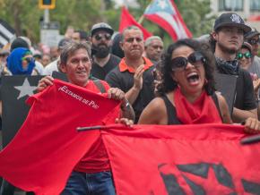 On the march in San Juan on May Day