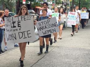 Pro-choice activists protest attacks on Planned Parenthood in New York City