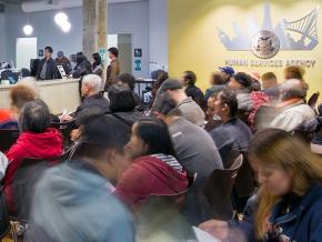 Waiting room at a San Francisco social service agency